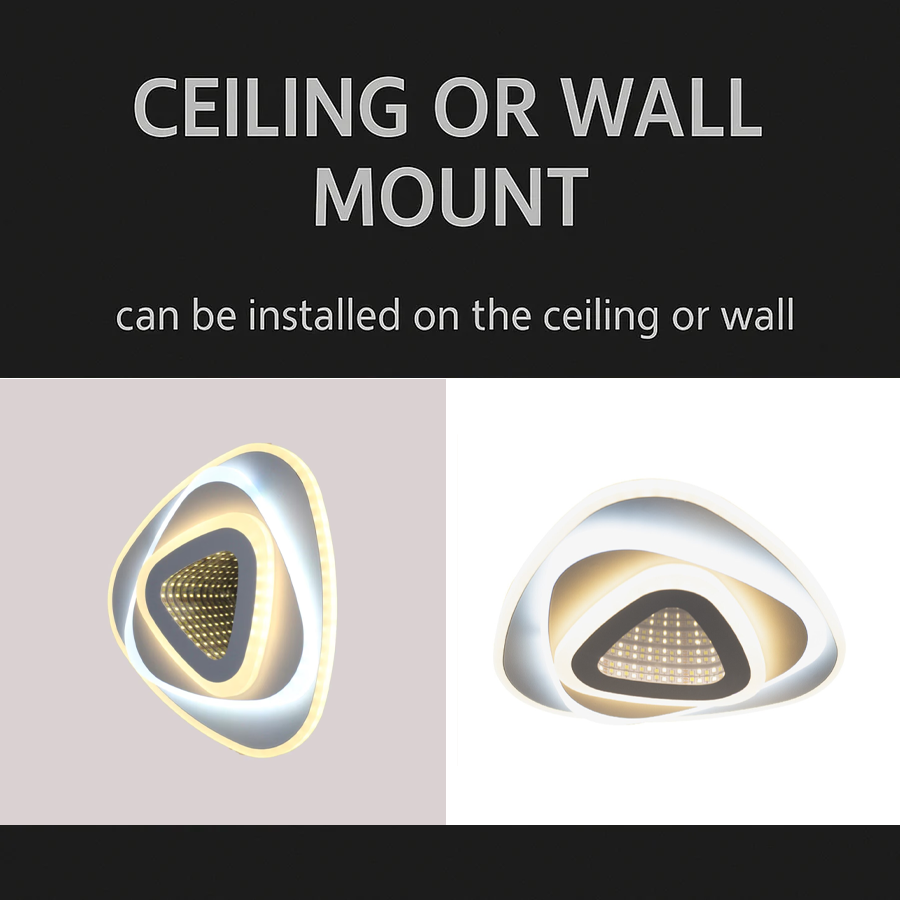 LED lustr NEXA Triangle 3D 36W, bílý, studené/teplé/neutrální světlo