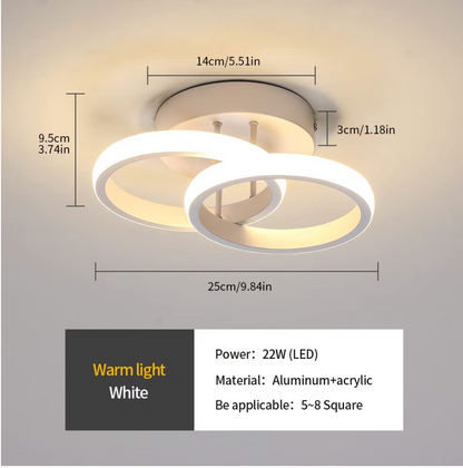 LED Vertex Lulus cirkuluje superponované kruhy, 44W, 2 kruhy, chladné/horké/neutrální světlo, bílé