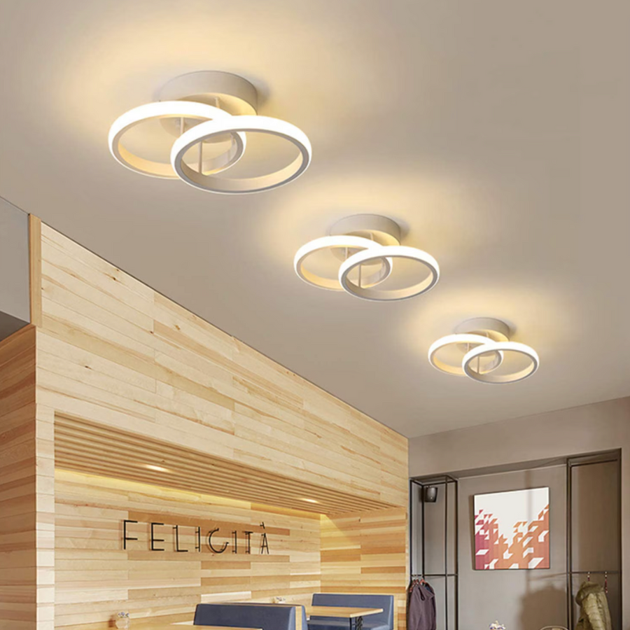 LED Vertex Lulus cirkuluje superponované kruhy, 44W, 2 kruhy, chladné/horké/neutrální světlo, bílé