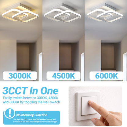 VERTEX Matrix LED lustr, překrývající se diamanty, kovové rámy, 11W, 2 diamanty, studené/teplé/neutrální světlo 3000K/4000K/6000K, bílá