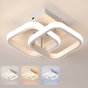 VERTEX Matrix LED lustr, překrývající se diamanty, kovové rámy, 11W, 2 diamanty, studené/teplé/neutrální světlo 3000K/4000K/6000K, bílá