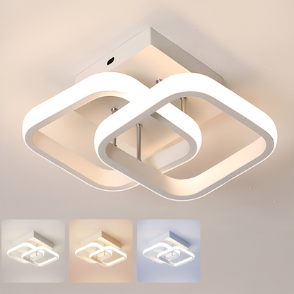 VERTEX Matrix LED lustr, překrývající se diamanty, kovové rámy, 11W, 2 diamanty, studené/teplé/neutrální světlo 3000K/4000K/6000K, bílá