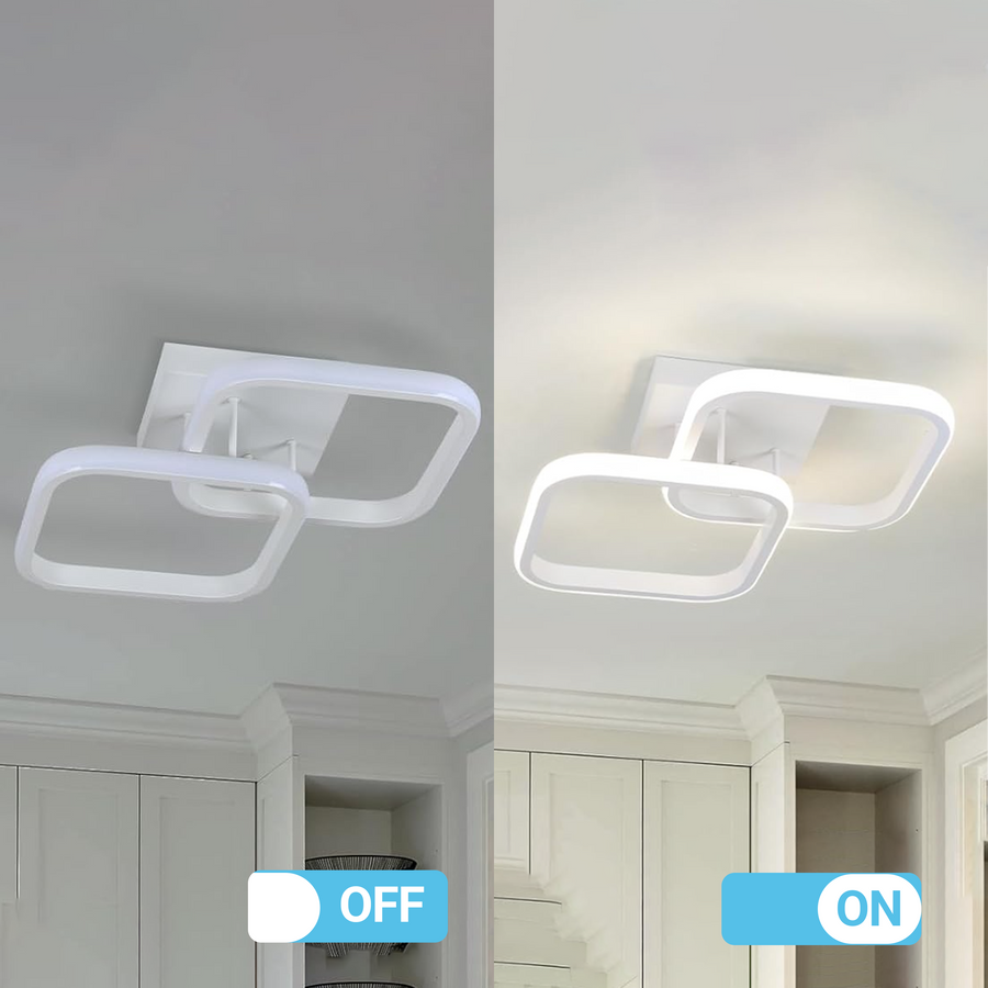 VERTEX Matrix LED lustr, překrývající se diamanty, kovové rámy, 11W, 2 diamanty, studené/teplé/neutrální světlo 3000K/4000K/6000K, bílá