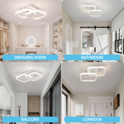 VERTEX Matrix LED lustr, překrývající se diamanty, kovové rámy, 11W, 2 diamanty, studené/teplé/neutrální světlo 3000K/4000K/6000K, bílá