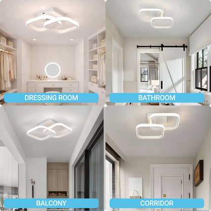 VERTEX Matrix LED lustr, překrývající se diamanty, kovové rámy, 11W, 2 diamanty, studené/teplé/neutrální světlo 3000K/4000K/6000K, bílá