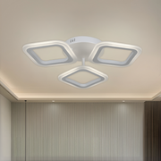 LED lustr ERIKA 24W, 3 čtverce, neutrální světlo, bílá