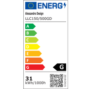 LED lustr s dálkovým ovládáním a krystalem VERTUS 31W, 49cm, Kruh, Studené/Teplé/Neutrální světlo, Stmívatelné, Zlatá