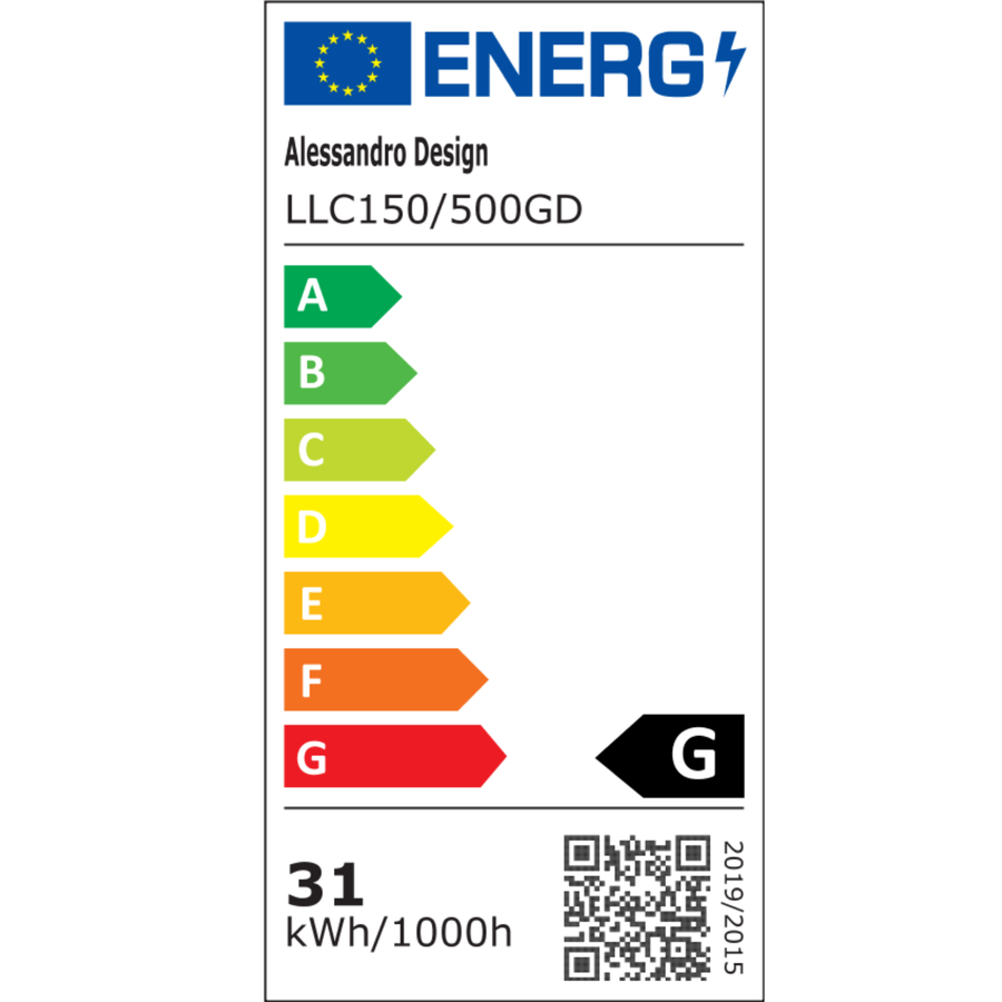 LED lustr s dálkovým ovládáním a krystalem VERTUS 31W, 49cm, Kruh, Studené/Teplé/Neutrální světlo, Stmívatelné, Zlatá