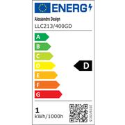 Křišťálový LED lustr LLC213/400GD kulatý, 22W, studené/teplé/neutrální světlo, křišťál, zlatý