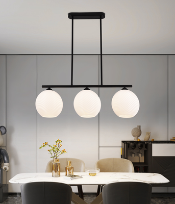 Závěsný lustr LM520/3BK, 3XE27, 59*20*25, Černá, Bílá, Železo, Plexisklo