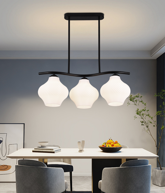 Závěsný lustr LM521/3BK, 3XE27, 59*20*25, IP20, černá, bílá, železo, plexisklo, žárovky nejsou součástí dodávky