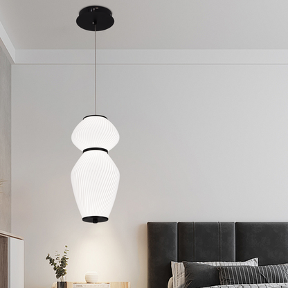 Závěsný lustr LT022/2WH, 2xE27, Průměr 40,5 cm, Výška 16,5 cm, IP20, Bílý, Plexisklo, Žehlička, Žárovky nejsou součástí balení