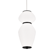 Závěsný lustr LT022/2WH, 2xE27, Průměr 40,5 cm, Výška 16,5 cm, IP20, Bílý, Plexisklo, Žehlička, Žárovky nejsou součástí balení