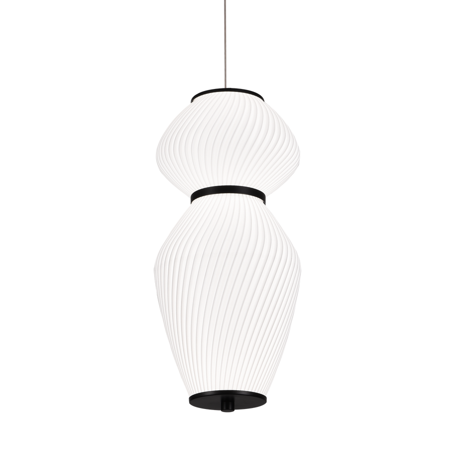 Závěsný lustr LT022/2WH, 2xE27, Průměr 40,5 cm, Výška 16,5 cm, IP20, Bílý, Plexisklo, Žehlička, Žárovky nejsou součástí balení