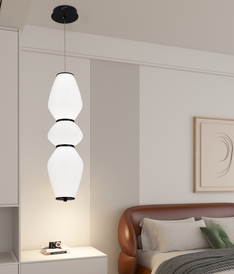 Závěsný lustr LT022/3WH, 3xE27, Průměr 66 cm, Výška 16,5 cm, IP20, Bílý, Plexisklo, Žehlička, Žárovky nejsou součástí balení