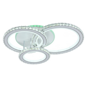 LED lustr s dálkovým ovládáním a krystalem NOVA ROTONDA RGB 154W, 3 kruhy, Studené/Teplé/Neutrální světlo, Stmívatelné, Bílá