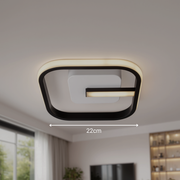 LED lustr VICTORIA 19W, čtvercový, studené/teplé/neutrální světlo, černá, bílá