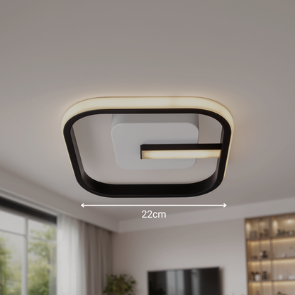 LED lustr VICTORIA 19W, čtvercový, studené/teplé/neutrální světlo, černá, bílá