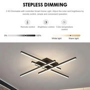 LED lustr s dálkovým ovládáním LINEX, 52W, 4 prvky, lineární, studené/teplé/neutrální světlo, stmívatelný, černý