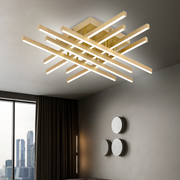 LED lustr s dálkovým ovládáním LINEX, 109W, světlo 3000K/4000K/6000K, stmívatelný, zlatý