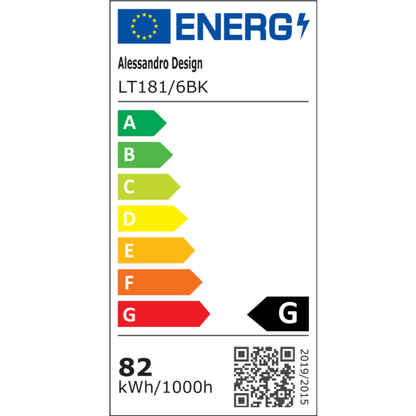 Závěsný křišťálový LED lustr LT181/6BK, 84W, světlo 3000/4000/6000K, černý, nastavitelná výška
