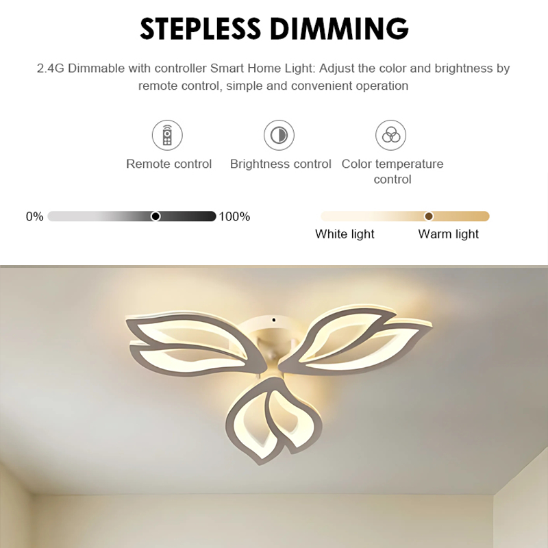 LED lustr s dálkovým ovládáním LILY 44W, 3 Elements, Studené/Teplé/Neutrální světlo, Stmívatelné, Bílá