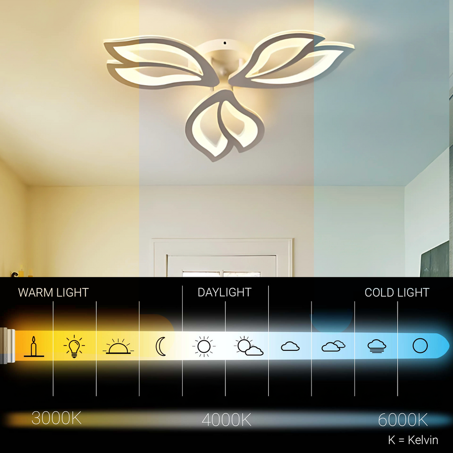 LED lustr s dálkovým ovládáním LILY 44W, 3 Elements, Studené/Teplé/Neutrální světlo, Stmívatelné, Bílá