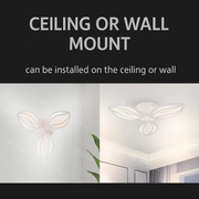 LED lustr s dálkovým ovládáním ORCHID 39W, 3 okvětní lístky, Studené/Teplé/Neutrální světlo, Stmívatelné, Bílá