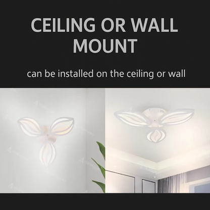 LED lustr s dálkovým ovládáním ORCHID 39W, 3 okvětní lístky, Studené/Teplé/Neutrální světlo, Stmívatelné, Bílá