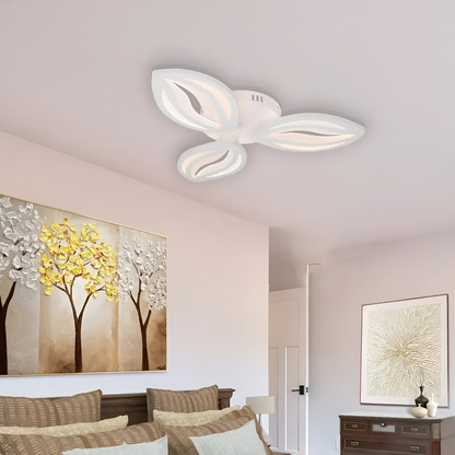 LED lustr s dálkovým ovládáním ORCHID 39W, 3 okvětní lístky, Studené/Teplé/Neutrální světlo, Stmívatelné, Bílá