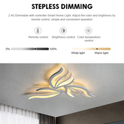 LED lustr s dálkovým ovládáním SAKURA 37W, 3 okvětní lístky, Studené/Teplé/Neutrální světlo, Stmívatelné, Bílá