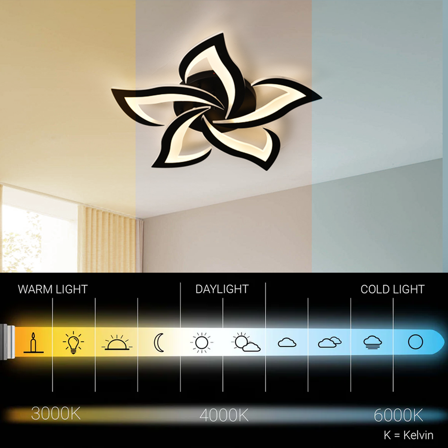LED lustr LT660/5BK, 5 prvků, 55W, světlo 3000/4000/6000K, černý, nastavitelná výška