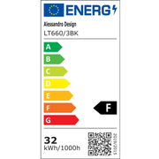 LED lustr LT660/3BK, 3 prvky, 32W, světlo 3000/4000/6000K, černý, nastavitelná výška