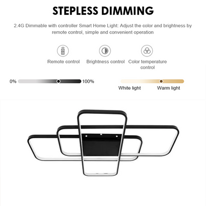 LED lustr s dálkovým ovládáním AXIS 96W, 3 Elements, Studené/Teplé/Neutrální světlo, Stmívatelné, Černá