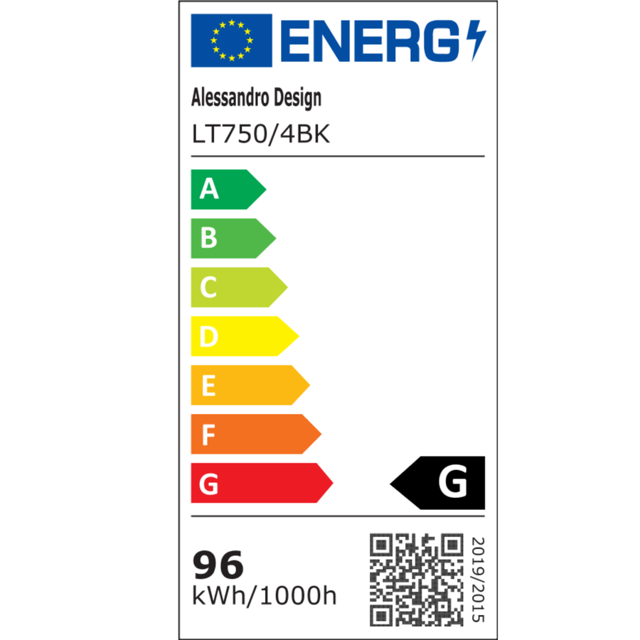 LED lustr s dálkovým ovládáním 98W, 4 Elements, Studené/Teplé/Neutrální světlo, Stmívatelné, Černá