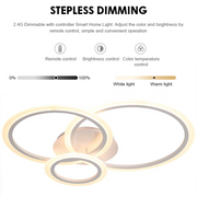 LED lustr s dálkovým ovládáním BETTY 41W, 3 kruhy, Studené/Teplé/Neutrální světlo, Stmívatelné, Bílá