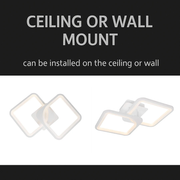 LED lustr s dálkovým ovládáním ZOE 69W, 2 čtverce, studené/teplé/neutrální světlo, stmívatelné, bílá