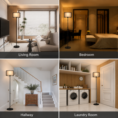 Lampadar KYZYLORDA, 1 x E27, Metal, Negru