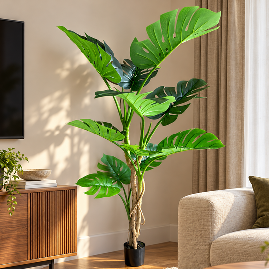 Typ umělé rostliny Monstera Deliciosa, 11 listů, 160 cm, zelená