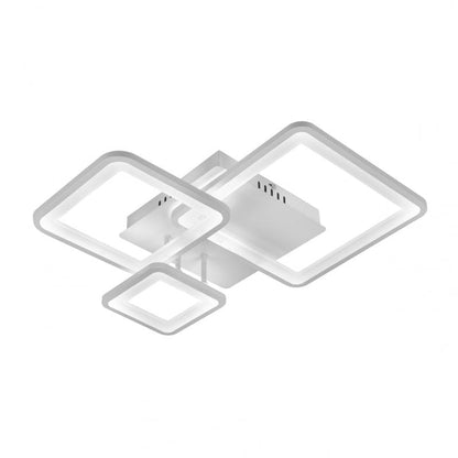 LED lustr s dálkovým ovládáním ZOE, 64W, 3 čtverce, studené/teplé/neutrální světlo, stmívatelné, bílá