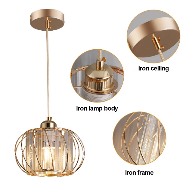 Moderní klasický lustr, závěsný, Monica, 3 X E27, zlato, kov a sklo, nastavitelná výška Klasické lustry Výchozí název Alessandro Design
