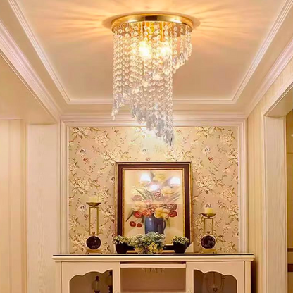 LINDERHOF Petito křišťálový lustr, průměr 30 cm, 2xE14, lesklé zlaté LED lustry a krystaly Výchozí název Alessandro Design