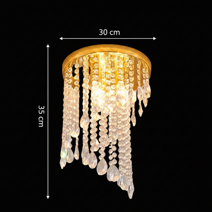 LINDERHOF Petito křišťálový lustr, průměr 30 cm, 2xE14, lesklé zlaté LED lustry a krystaly Výchozí název Alessandro Design