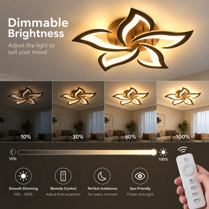 LED lustr s dálkovým ovládáním LT660/5BK, 5 prvků, 54W, světlo 3000/4000/6000K, černý, nastavitelná výška