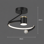 LED lustr, 24W, 30x25cm, studené/teplé/neutrální světlo, černá