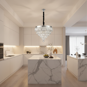 RIGO Crystal LED lustr s dálkovým ovládáním Nobile Průměr 39 cm, lesklý chrom, nastavitelná výška, kov a krystal