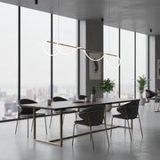 Lustra LED DIVINO cu Tub Silicon Flexibil – 62W, Lumina Reglabila, Auriu Lustre Moderne Default Title Alessandro Design