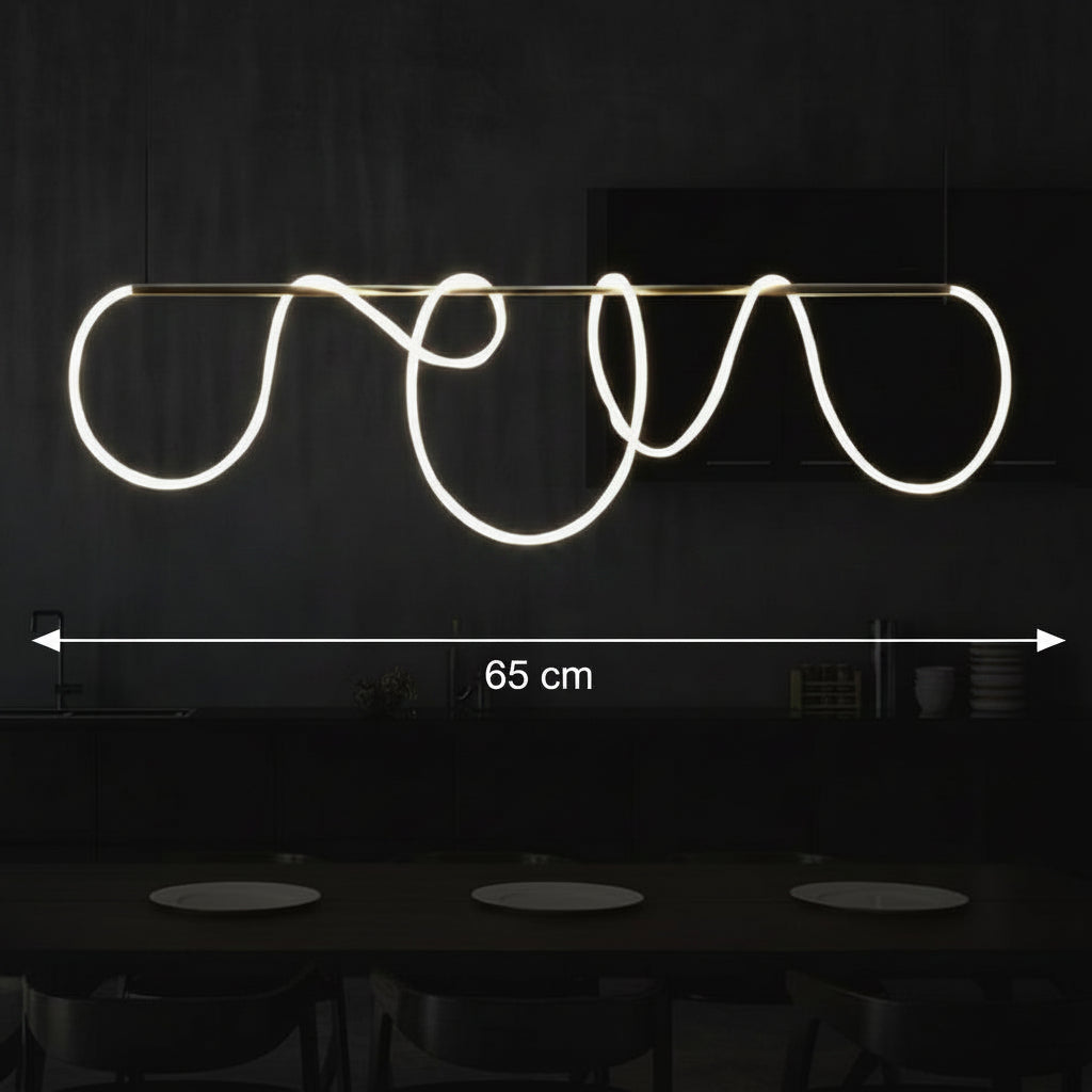 Lustra LED DIVINO cu Tub Silicon Flexibil – 62W, Lumina Reglabila, Auriu Lustre Moderne Default Title Alessandro Design