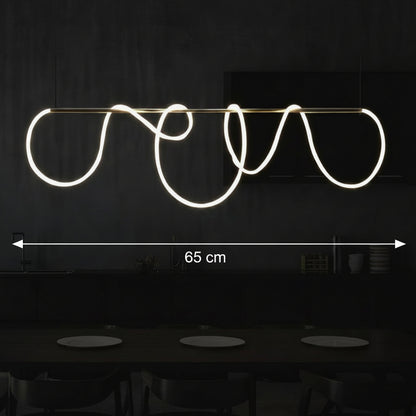 Lustra LED DIVINO cu Tub Silicon Flexibil – 62W, Lumina Reglabila, Auriu Lustre Moderne Default Title Alessandro Design