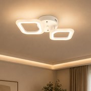 LED lustr ERIKA 27W, 2 čtverce, neutrální světlo, bílá